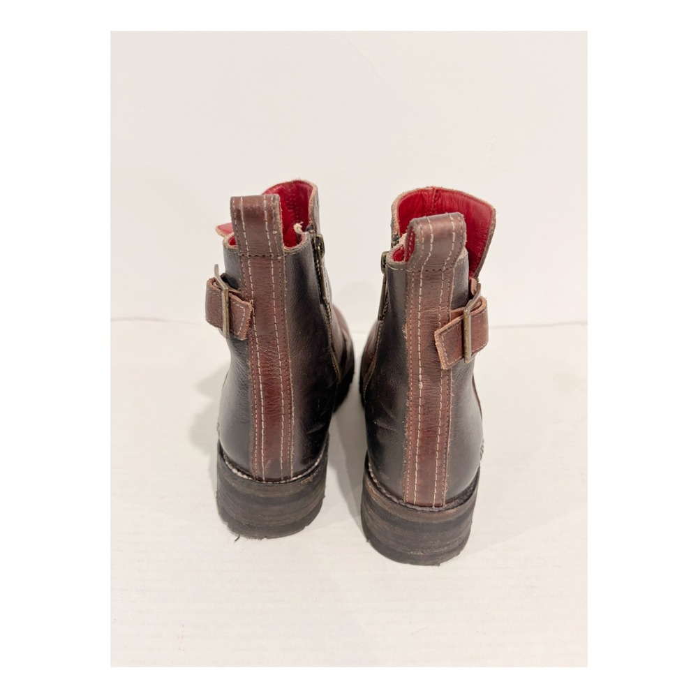 Bed Stu Manchester II Brown Black Leather Lug Sole Ankle Boots Women 7.5 - Picture 8 of 11